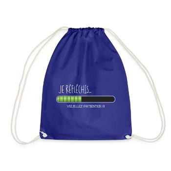 Je réfléchis Veuillez patienter (HF - Humour) - Sac de sport léger - bleu roi - Devant