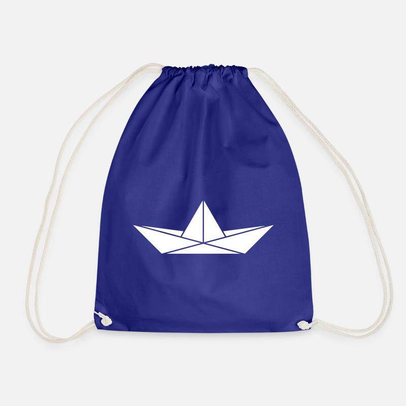 Papierschiffchen / Papierschiff / Papierboot - Turnbeutel - Königsblau