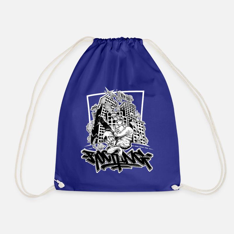 Breakdance B-Boy Streetdance Design Hip Hop Dance - Drawstring Bag - royal blue