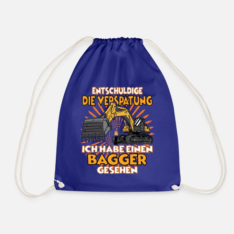 Ich habe einen Bagger gesehen Bagger - Turnbeutel - Königsblau