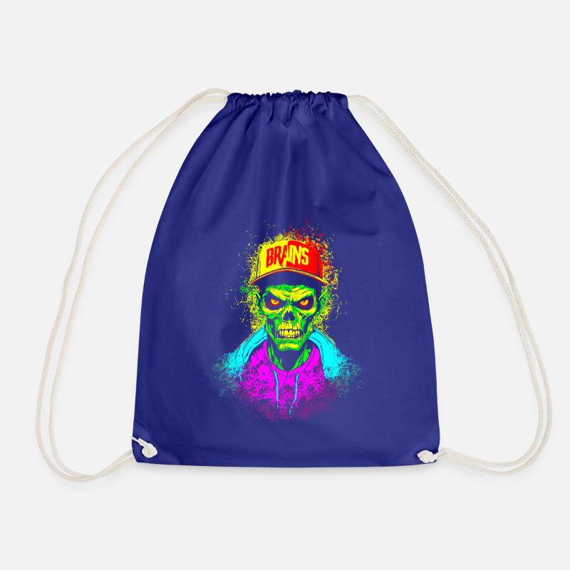 ZOMBIE BRAIN SKATER - Drawstring Bag - royal blue