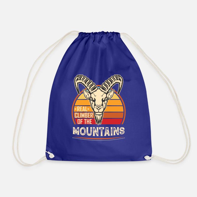 Capricorn Climber Goat Mountains - Drawstring Bag - royal blue