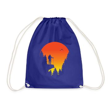 Hikers on a rocky outcrop - Nature - Drawstring Bag - royal blue - Front