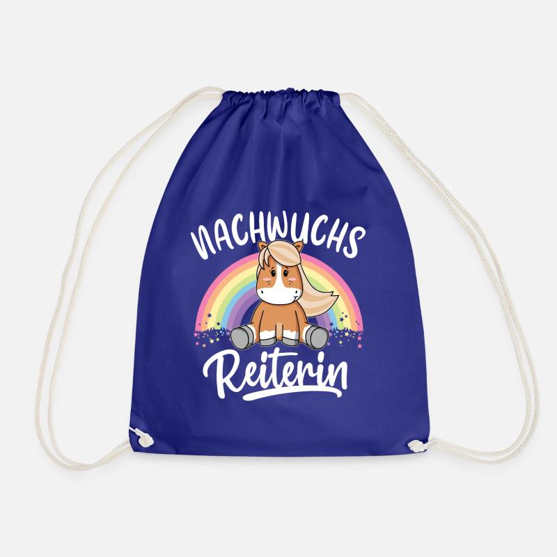 Nachwuchs Reiterin - Baby Kind Geschenk Pferd - Turnbeutel - Königsblau