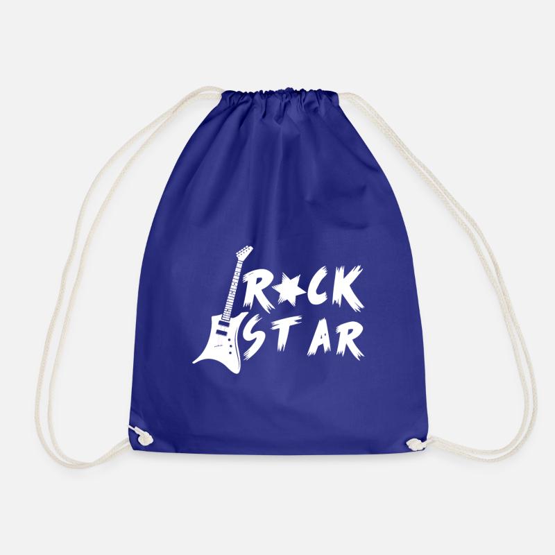Rock Star Guitar Metal Rock n Roll Gift Idea - Drawstring Bag - royal blue