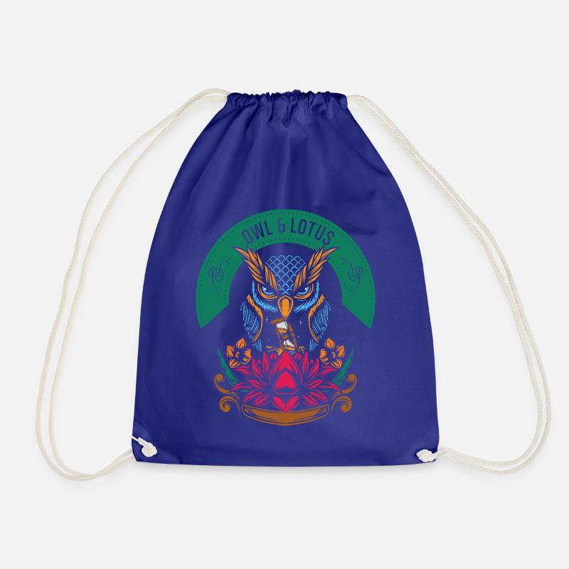 Lotus Eule Garten Geschenk - Turnbeutel - Königsblau