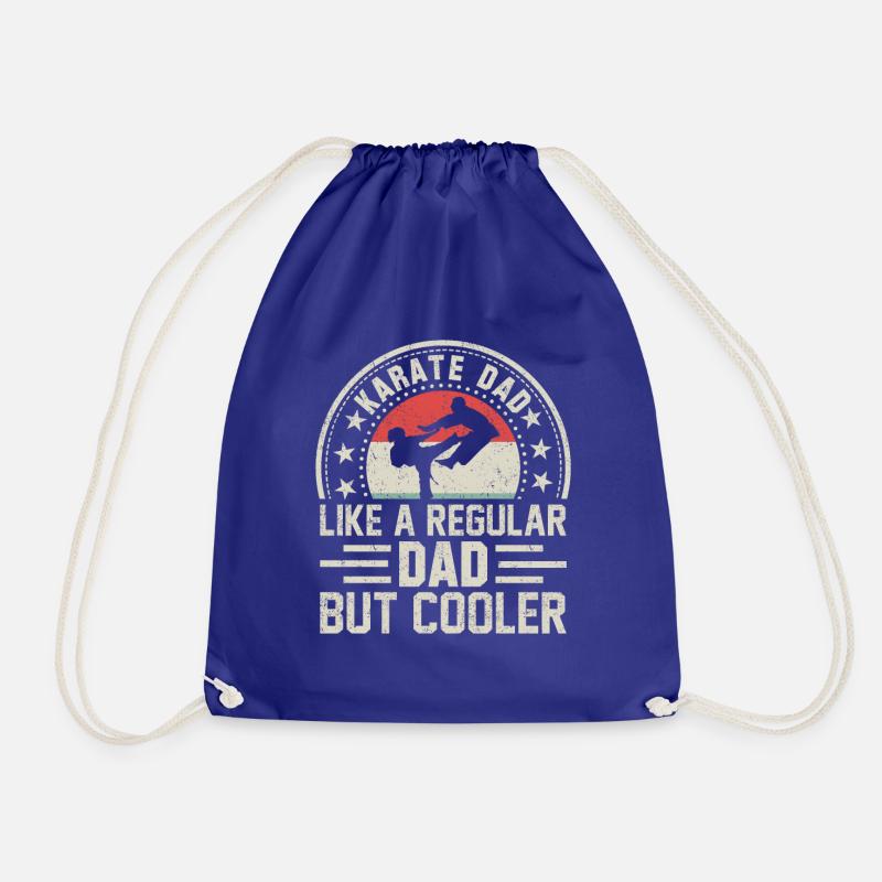 Karate Dad like a regular Dad but Cooler - Drawstring Bag - royal blue
