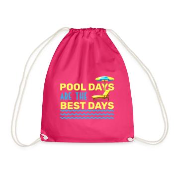 POOL DAYS ARE THE BEST DAYS - SWIMMING POOL HOLIDAY - Drawstring Bag - fuchsia - Front