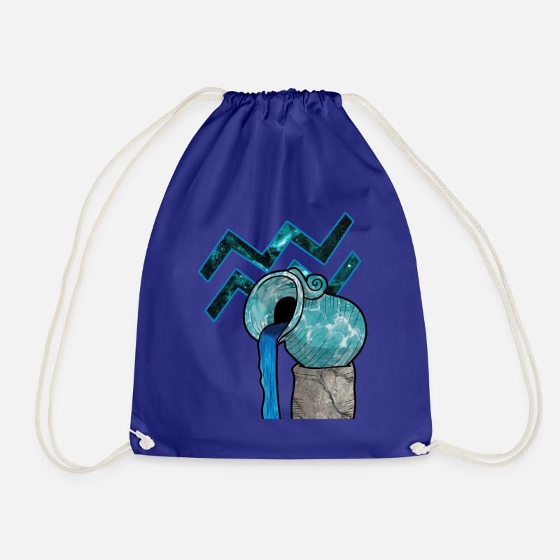 Wassermann Sternzeichen Aquarius Geschenk T-Shirt - Turnbeutel - Königsblau