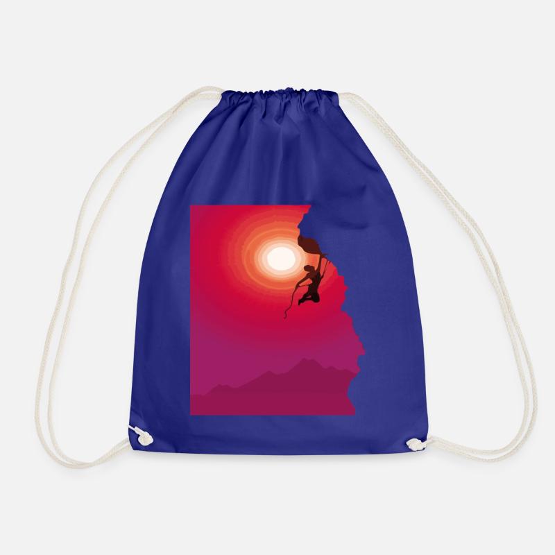 Climbing mountaineering sunrise gift - Drawstring Bag - royal blue