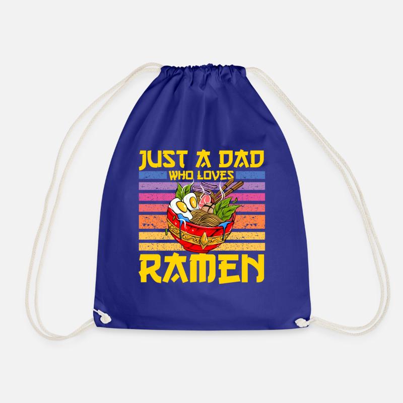 Just a Dad who loves Ramen - Drawstring Bag - royal blue