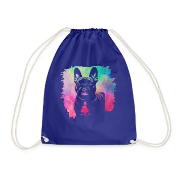 French Bulldog Retro - Drawstring Bag - royal blue - Front