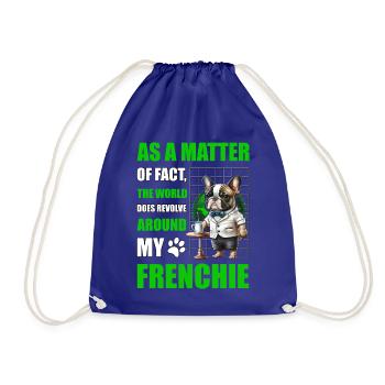 French Bulldog Funny Language - Drawstring Bag - royal blue - Front