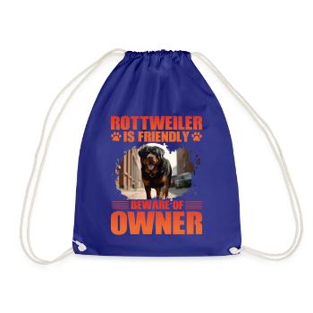 Rottweiler est sympathique méfiez-vous du propriétaire - Sac de sport léger - bleu roi - Devant
