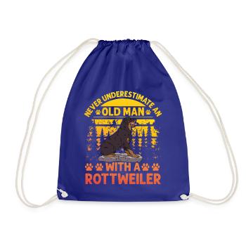 Ne sous-estimez jamais un vieil homme avec un Rottweiler - Sac de sport léger - bleu roi - Devant
