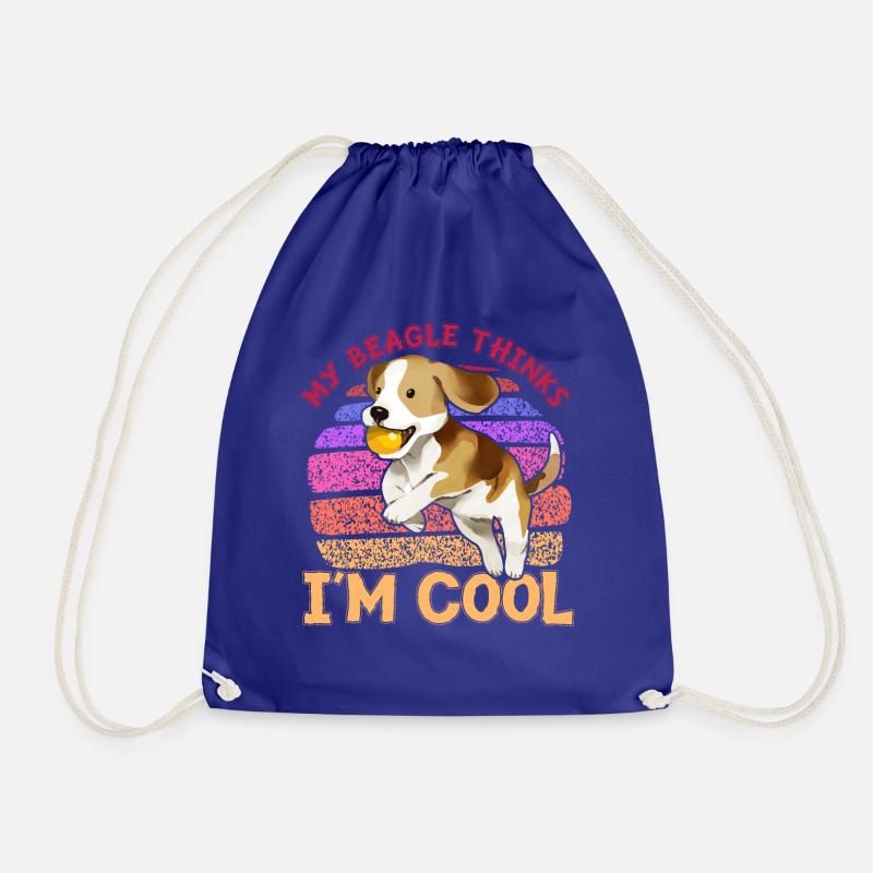 My Beagle thinks I'm cool - Turnbeutel - Königsblau