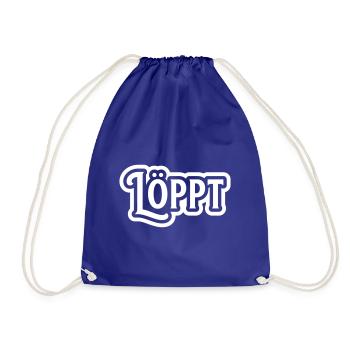 Löppt , eigene Farbwahl des Schriftzuges möglich - Turnbeutel - Königsblau - Vorne