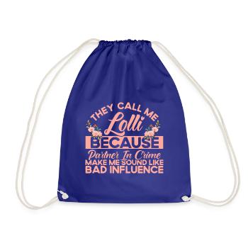 They call me lollipop grandma gift - Drawstring Bag - royal blue - Front