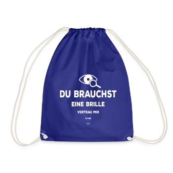 Augenoptiker Sehtest Optiker Brille lustig - Turnbeutel - Königsblau - Vorne