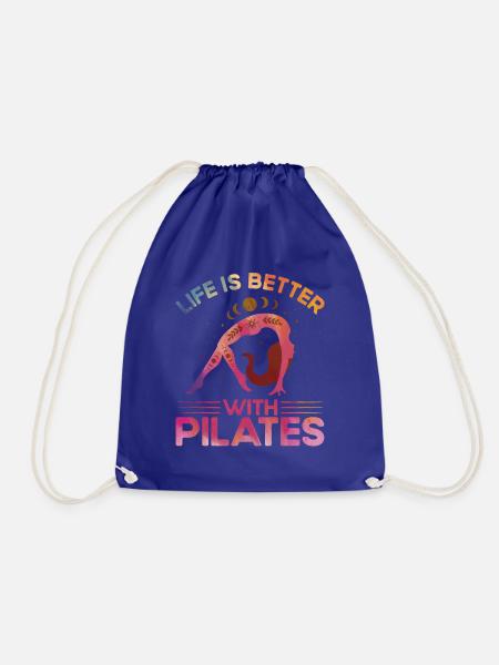 Pilates Das Leben ist besser mit Pilates Geschenk - Turnbeutel - Königsblau