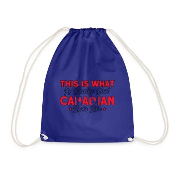 Canadian Flag Canadian Roots Gift - Drawstring Bag - royal blue - Front