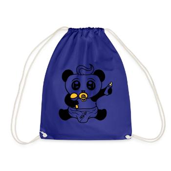 child baby rattle pacifier diaper little boy s - Drawstring Bag - royal blue - Front