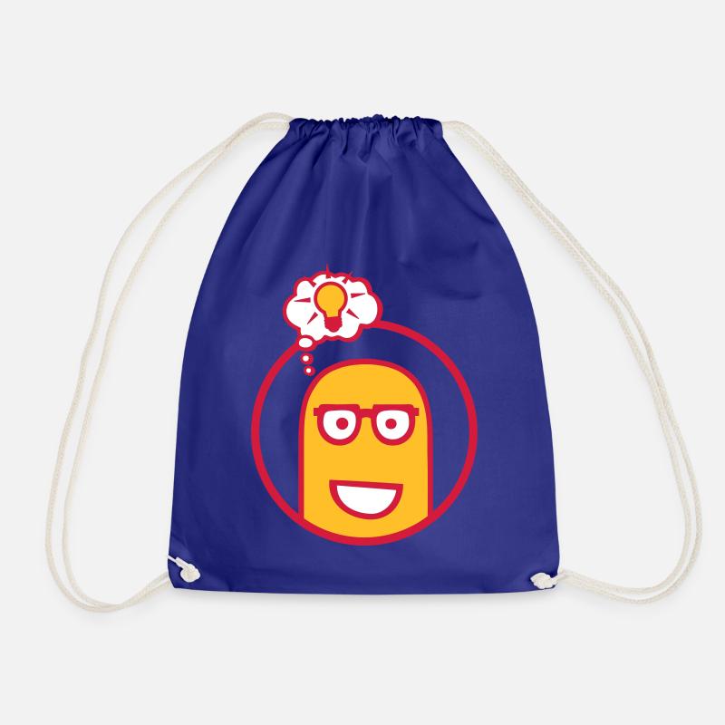 Niedliche Comic Figur (Brille, Kreis) - Turnbeutel - Königsblau