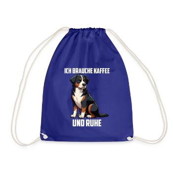 Ich Brauche Kaffee und Ruhe Appenzeller Sennenhund - Turnbeutel - Königsblau - Vorne