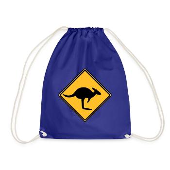 Caution kangaroo - Drawstring Bag - royal blue - Front