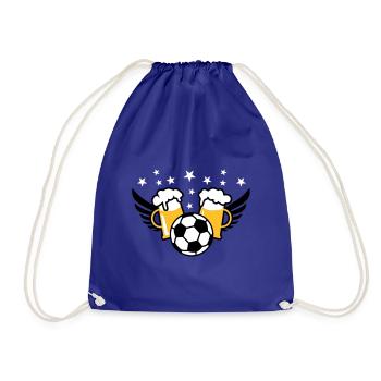 Football Party 2 liters of beer 01 3c - Drawstring Bag - royal blue - Front