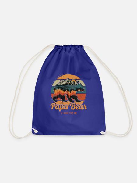 Vatertag Papabear Papa Retro Vintage - Turnbeutel - Königsblau