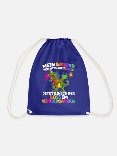 Mein Bruder Kommt In Die Schule Kindergarten - Turnbeutel - Königsblau