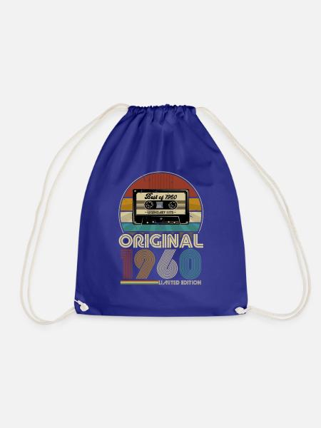 1960 Jahrgang Geburtstag Retro Vintage Geschenk - Turnbeutel - Königsblau