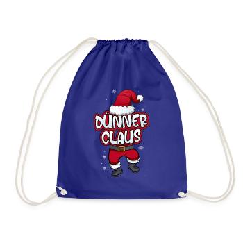 Dünner Claus Weihnachtsmann Kostüm Familien Outfit - Turnbeutel - Königsblau - Vorne