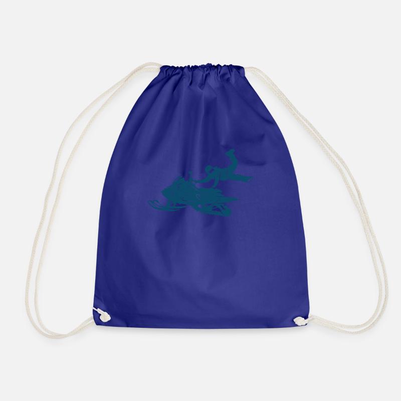 Snowmobile Snowmobiling sled motor sled - Drawstring Bag - royal blue