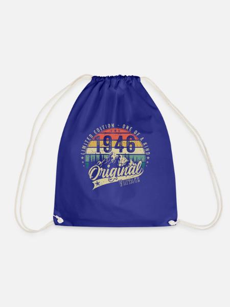 1946 Geburtstag geboren im Jahr 1946 Retro Vintage - Turnbeutel - Königsblau