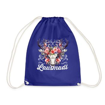 Lausmadl Mädchen Damen Trachtenshirt Kind Madl - Turnbeutel - Königsblau - Vorne