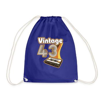 1943 Birthday Born In 1943 Retro Vintage - Drawstring Bag - royal blue - Front