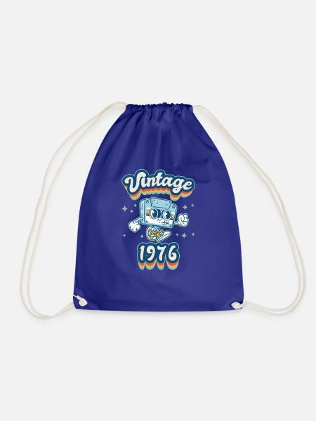 1976 Jahrgang Geburtstag Retro Vintage Geschenk - Turnbeutel - Königsblau