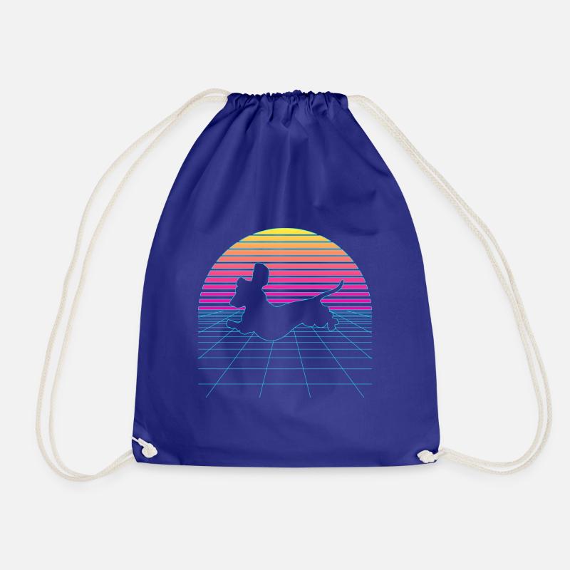 Vaporwave Dachshund Dog Dachshund 80s 90s - Drawstring Bag - royal blue