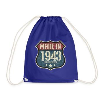 1943 Birthday Born In 1943 Retro Vintage - Drawstring Bag - royal blue - Front