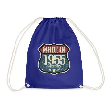 1955 Birthday born in 1955 Retro Vintage - Drawstring Bag - royal blue - Front