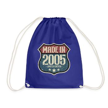 2005 Birthday Born In 2005 Retro Vintage - Drawstring Bag - royal blue - Front