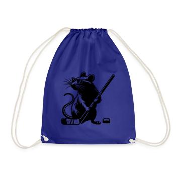 Maus Ratte Eishockeyspieler Silhouette Minimalisti - Turnbeutel - Königsblau - Vorne