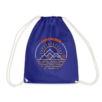 Geocacher Logo bunt - Geocaching Geschenk ich bin - Turnbeutel - Königsblau - Vorne