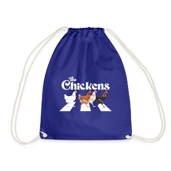 The Chickens Chickens Chicken Funny Music - Drawstring Bag - royal blue - Front