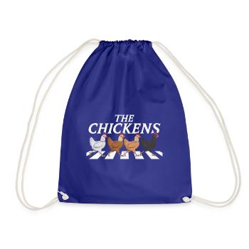 The Chickens Chickens Chicken Funny Music - Drawstring Bag - royal blue - Front