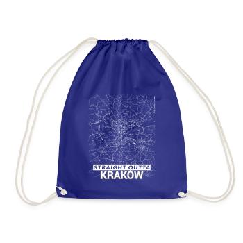 Straight Outta Kraków city map and streets - Drawstring Bag - royal blue - Front