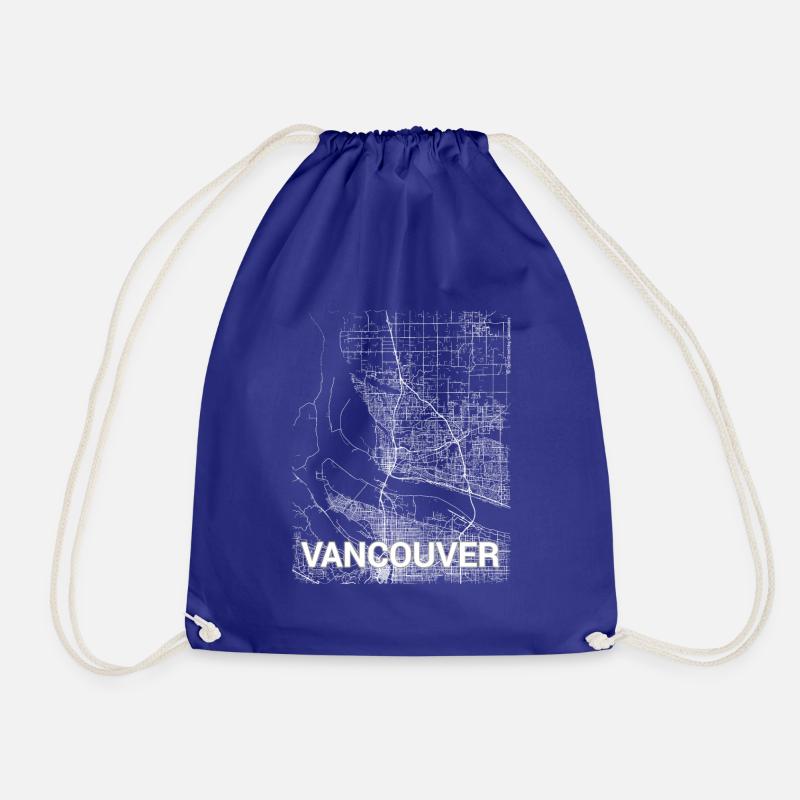 Vancouver city map and streets - Drawstring Bag - royal blue