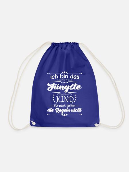 Familie Kinder das jüngste Kind - Turnbeutel - Königsblau